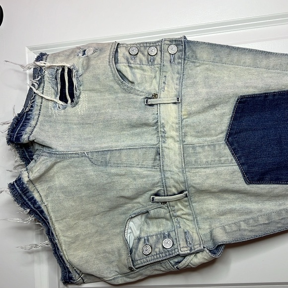 Denim Short Overalls with Pocket - Picture 4 of 12